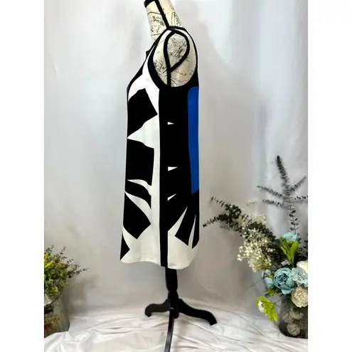365 Art Marella Marea Abstract Print Sleeveless Dress Blue Black 4