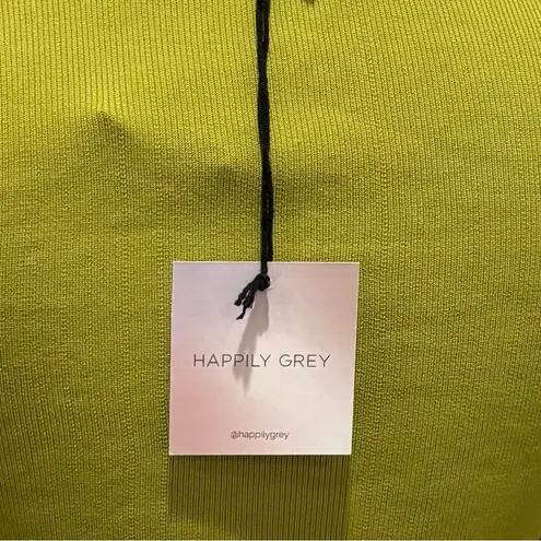 HAPPILY GREY Green Ribbed Cropped Top