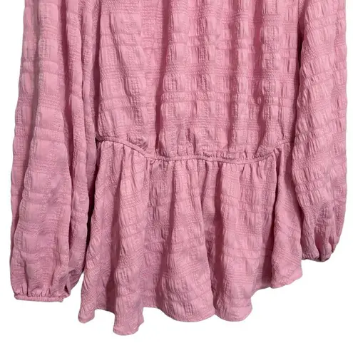 Sweet Rain Women's pink lace boho peasant peplum blouse size 3x