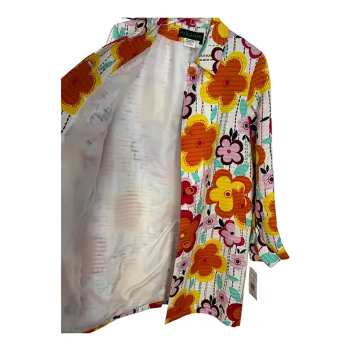 Harvé Benard NWT Y2K Floral Raincoat Size 14 – Retro Mod Flower Print vintage