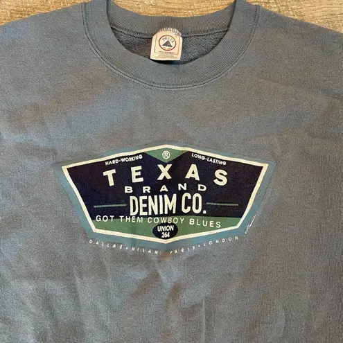 Pacific&Co Texas Denim . Cowboy Blue Crewneck Sweatshirt Size Large