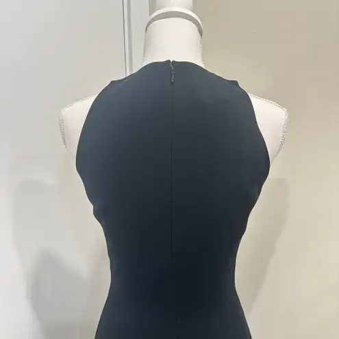 Kenar Vintage 1990s Ann Tjian Black Beaded Halter Evening Gown Formal Cocktail