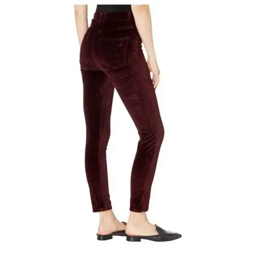 DL1961 Pants Burgundy Velvet Hight Rise Ankle Skinny Instasculpt Size 30 2421
