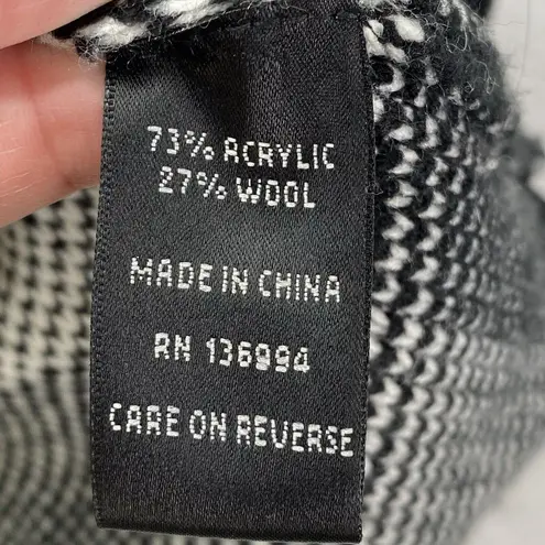 Sioni Sweater Cardigan Jacket Womens XL Black & White Buffalo Plaid Big Buttons