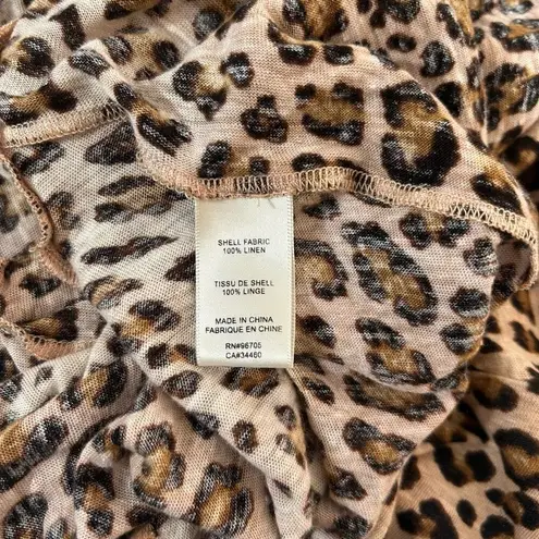 Rebecca Taylor slip on tie waist short sleeve Cheetah Print Dress Size S