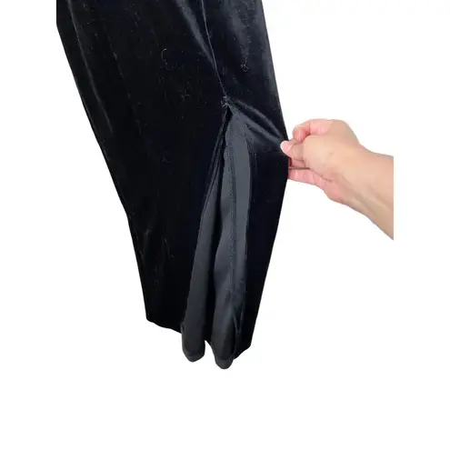 Dorothy Perkins Black Velvet Maxi Sleeveless Evening Gown Dress Size Small