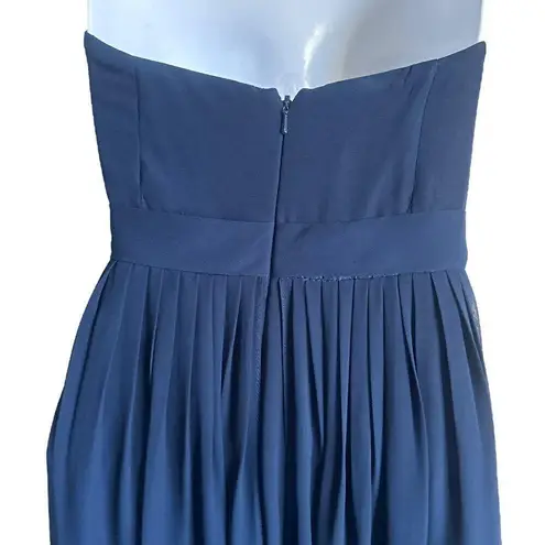 Jenny Yoo Aidan Chiffon Navy Blue Gown Formal Evening Dress - Size 8