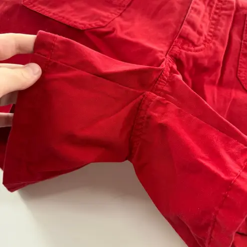 Tommy Hilfiger Y2K Red Mid Rise Circle O-Ring Pockets Shorts Sz 32