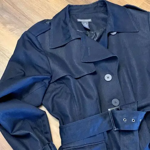 Chelsea & Theodore Deep Indigo‎ Jacket Belted Sz 10 Blue