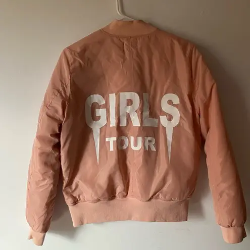 girls tour pink coral peach bomber jacket Size M