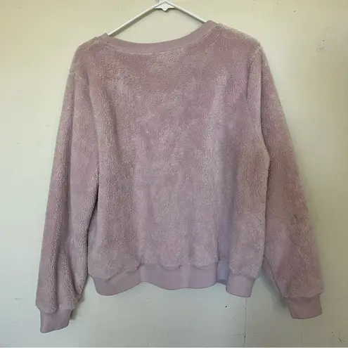 Abercrombie & Fitch  Pink Sherpa Fleece Fluffy Fuzzy Crewneck Sweater NWT Sz XL