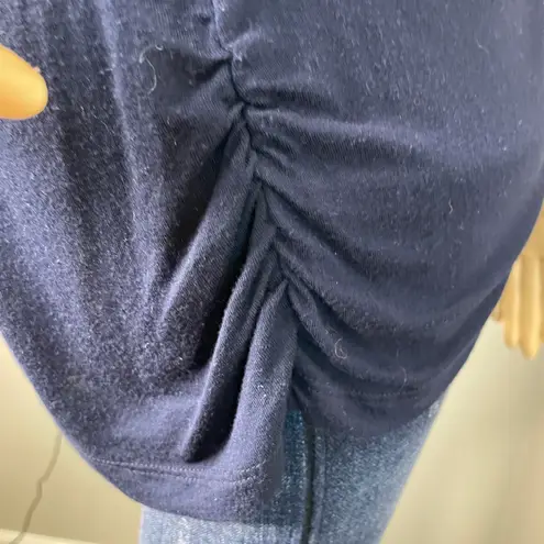 Love j Short Sleeve Color Block Striped Blouse Size Large Teal Navy Blue White