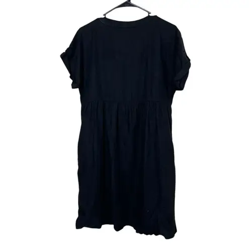 Briggs Short Sleeve Linen Dress Black Size Small Black