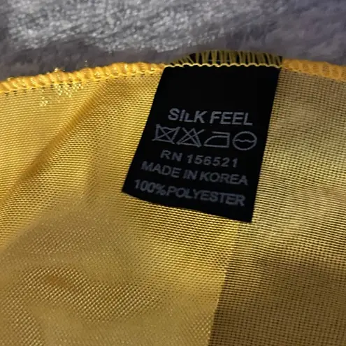 None Bom Yellow Silk Feel Scarf Made in Korea