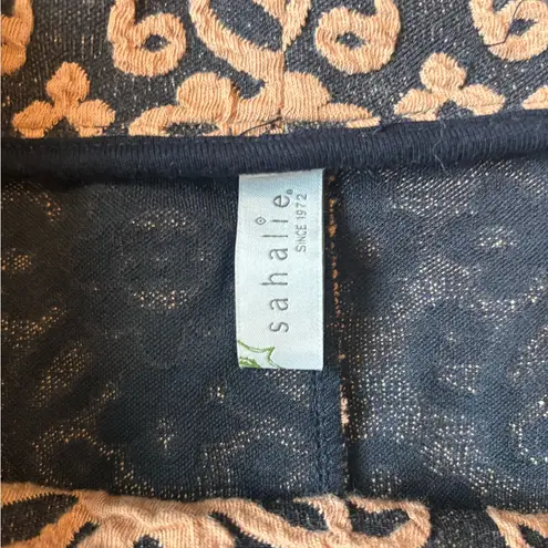 SAHALIE Orange Black Woven Jacquard Mini Skirt Size M