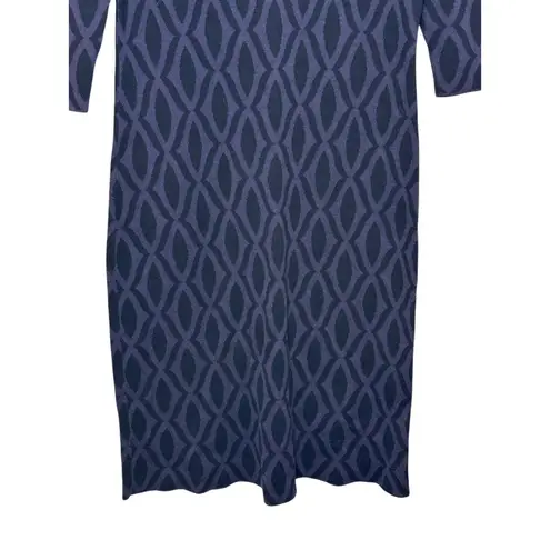 Boden Women's Sweater Dress Geometric Knee Length 3/4 Sleeve Purple/Black Sz. 8L Purple