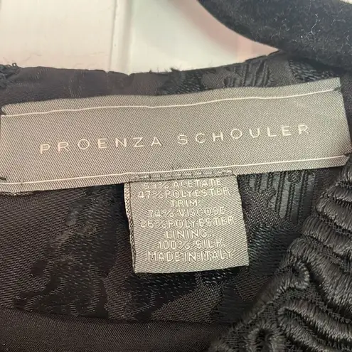 Proenza Schouler Black Brocade floral sheath dress size 6