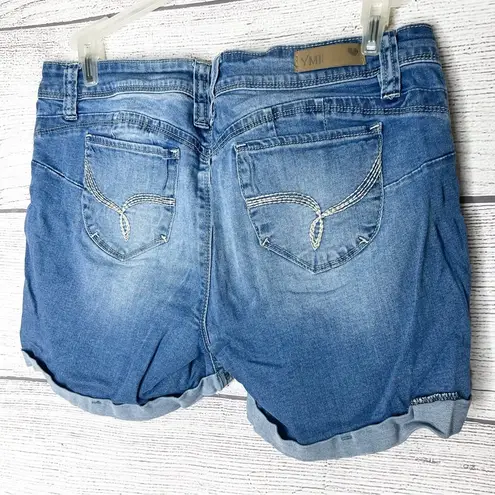 Ymi WannaBettaButt Distressed Denim Blue Jean Shorts Size 11