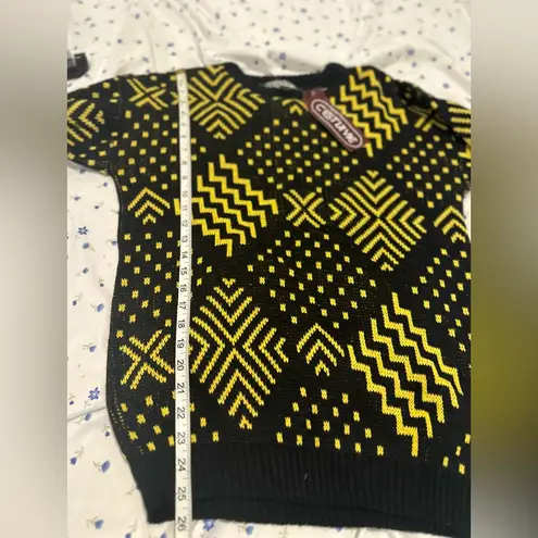VTG NWT 90s Women’s Sz:M C’est La Vie Black & Yellow Geometric Pullover Sweater Size M