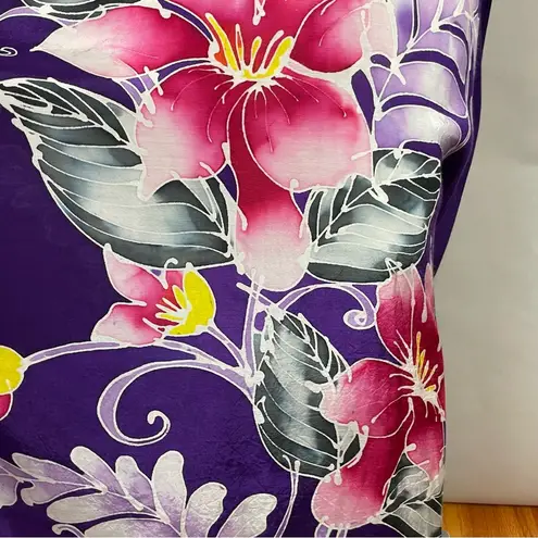 Vintage Kaftan Floral Purple Caftan Women Maxi Beachy Vacation Tropical Hawaiian Size undefined