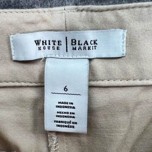 White House | Black Market  Shorts Womens 6 Tan Cotton Sateen Pockets Cuffed Casual