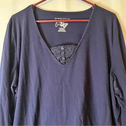 Just My Size Blue Relaxed Blouse