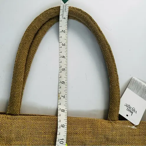 Jute Bon Voyage Beach Sequin Pineapple Beach Travel Tote Bag Vacation Tan NWT