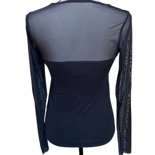 🔥Bailey 44 (rare to find in Navy blue) faux leather top size med