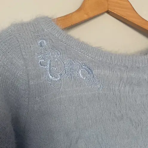 Astoria Odier Light Blue Embroidered Sweater Size Medium