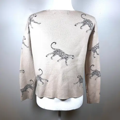 Catherine Malandrino Leopard Print Sweater Crewneck Pullover Animal Print Viscose Size Small Classic - Image 3