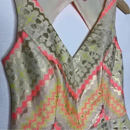 Anthropologie MINUET  ZIG ZAG OPEN BACK DRESS Size Small