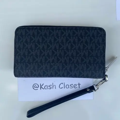 Michael Kors  Black Jet Set Travel Phone Case Wristlet Wallet thumbnail 2