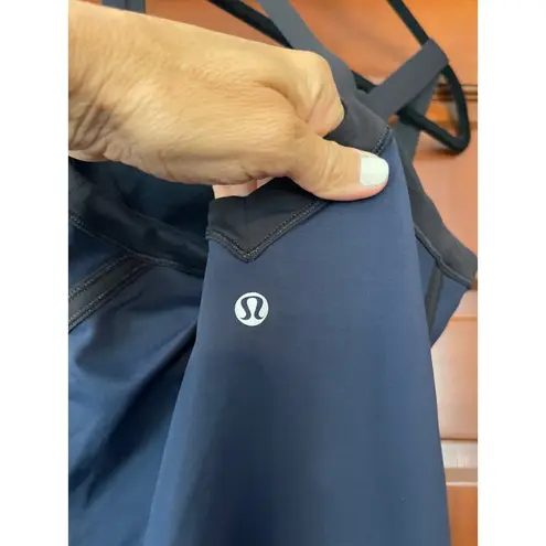 Lululemon  tank top navy blue with black trim size 10