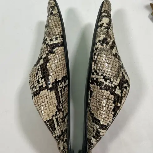 Zara Pointed Toe Snake Print Mules Slip