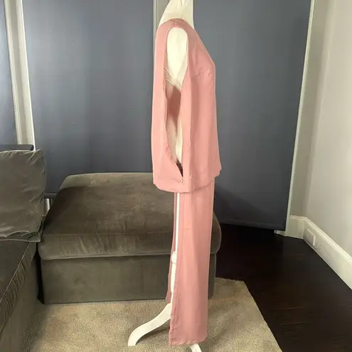 Women’s Chiffon 3 Piece Party Formal Mother of the Bride Pants Suit Size 12 NEW Pink