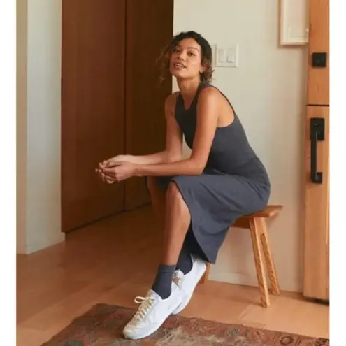 Lunya | Restore Grey Fitted Midi Lounge Tank Dress Size Small Gray