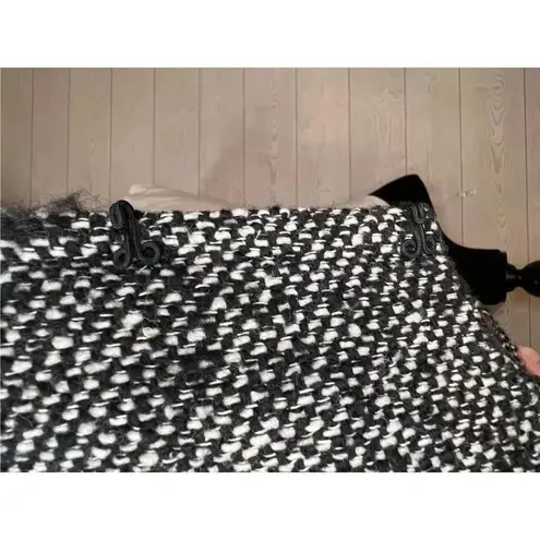 Vintage Victor Alfaro Black/white Tweed Jacket Blazer front pockets Size 14P Black