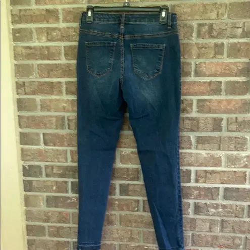 Kaari Blue Skinny Blue Jeans Distressed