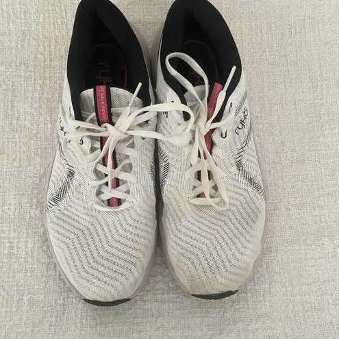 Ryka Womens Never Quit White Cross Training Shoes Size 8 pastel pink sole