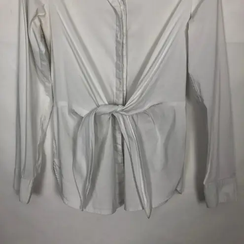 Bailey 44 Button Down Tie Front White Shirt Small Old Money Quiet Luxury Elegant