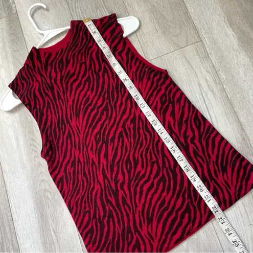 August Silk Tank Top zebra print womens Red Black (small) y2k rock indie sleeze