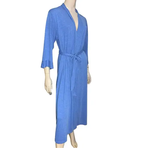 Natori N by Women’s Size S Azure Blue Congo Wrap Jersey Robe