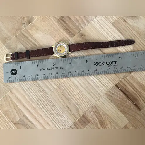 Seiko Ultra RARE Vintage Age of Discovery Motif Ladies Watch Leather Strap