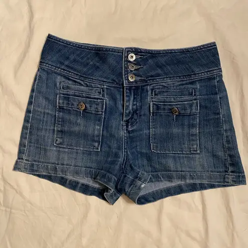 Dollhouse Y2K Vintage Short Dark Blue Jean Shorts Front Pockets Size 9