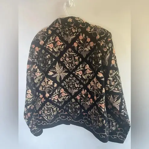 Vintage Claire Murray Design Tapestry Jacket Size XL EUC Black