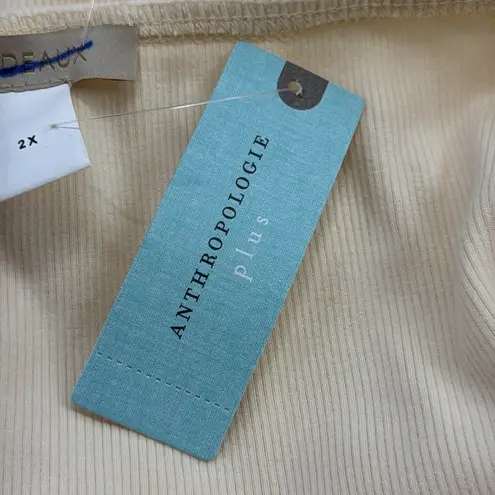 Bordeaux Anthropologie NWT Ivory Halter Ruched Mini Dress Size 2X