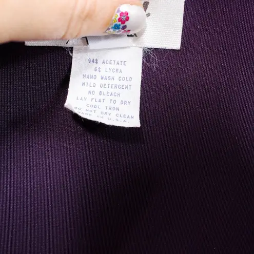 RICCI Purple Vintage 1990's Velvet Sweater 3 Piece Skirt Suit Set Size M