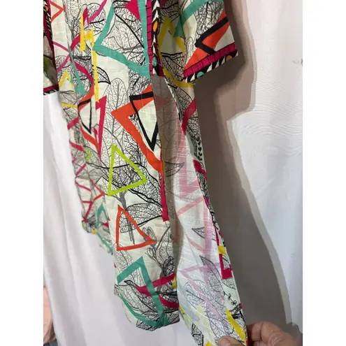 Sohaye By Diners Womens Printed Tunic Kurta L Multicolor Cotton Linen Blend 14 Red Size L