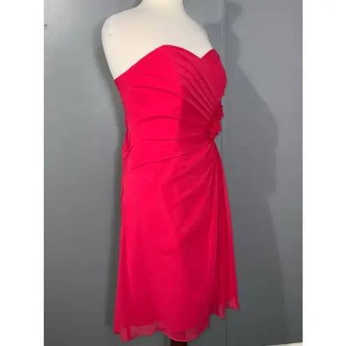Alfred Angelo Pink Chiffon Homecoming Strapless Mini Formal Prom Party Dress 12
