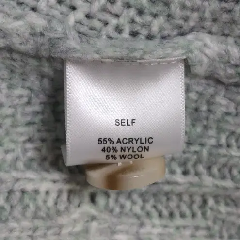 Marea Classic Cable Knit Cardigan in Green Wool Blend Size S